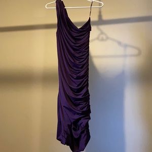 Off the shoulder deep purple dress